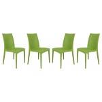 Weave Mace Indoor/Outdoor Dining Chair (Armless), Set of 4, Green, MC19G4