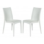 Weave Mace Indoor/Outdoor Dining Chair (Armless), Set of 2, White, MC19W2