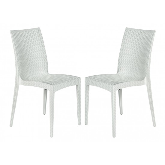 Weave Mace Indoor/Outdoor Dining Chair (Armless), Set of 2, White, MC19W2