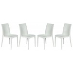 Weave Mace Indoor/Outdoor Dining Chair (Armless), Set of 4, White, MC19W4