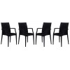Weave Mace Indoor/Outdoor Chair (With Arms), Set of 4, Black, MCA19BL4