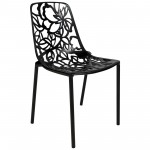 LeisureMod Modern Devon Aluminum Chair, Black, DC23BL