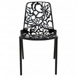 LeisureMod Modern Devon Aluminum Chair, Black, DC23BL