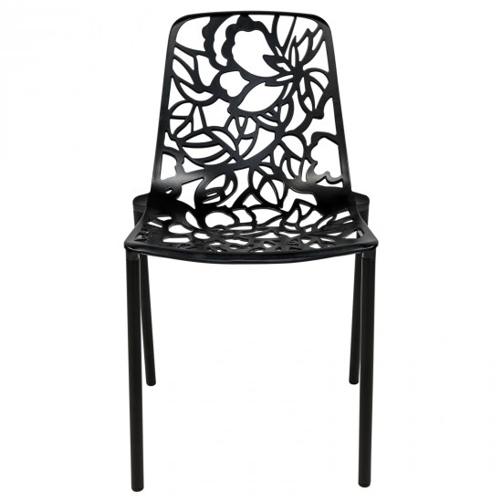 LeisureMod Modern Devon Aluminum Chair, Black, DC23BL