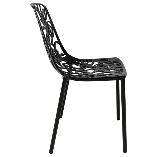 LeisureMod Modern Devon Aluminum Chair, Black, DC23BL