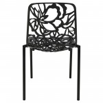 LeisureMod Modern Devon Aluminum Chair, Black, DC23BL