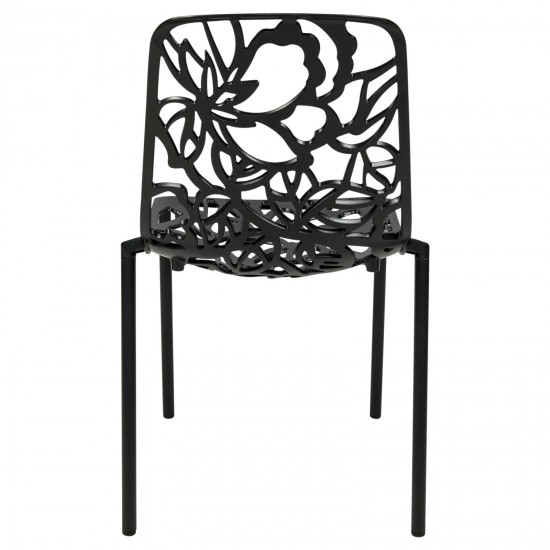 LeisureMod Modern Devon Aluminum Chair, Black, DC23BL