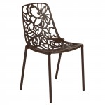 LeisureMod Modern Devon Aluminum Chair, Brown, DC23BR