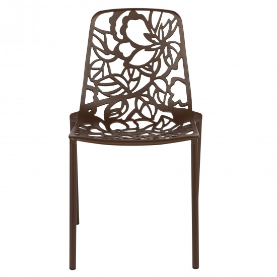 LeisureMod Modern Devon Aluminum Chair, Brown, DC23BR