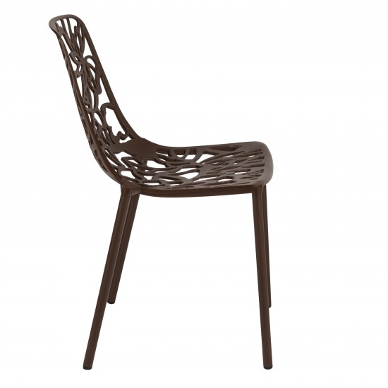 LeisureMod Modern Devon Aluminum Chair, Brown, DC23BR