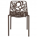 LeisureMod Modern Devon Aluminum Chair, Brown, DC23BR