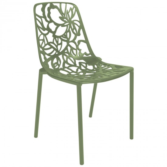 LeisureMod Modern Devon Aluminum Chair, Khaki Green, DC23G