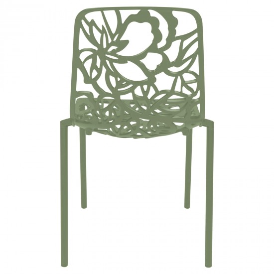 LeisureMod Modern Devon Aluminum Chair, Khaki Green, DC23G