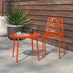 LeisureMod Modern Devon Aluminum Chair, Orange, DC23OR