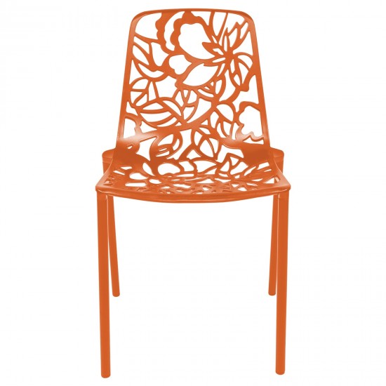 LeisureMod Modern Devon Aluminum Chair, Orange, DC23OR