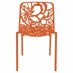 LeisureMod Modern Devon Aluminum Chair, Orange, DC23OR