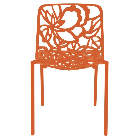 LeisureMod Modern Devon Aluminum Chair, Orange, DC23OR