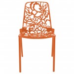 LeisureMod Modern Devon Aluminum Chair, Set of 2, Orange, DC23OR2