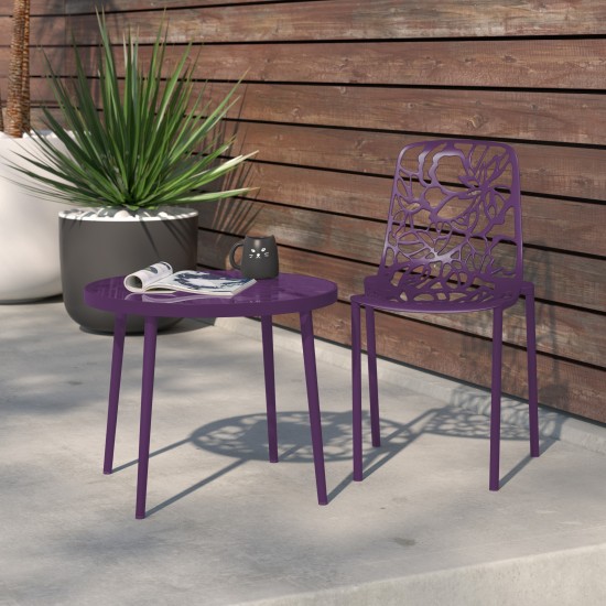 LeisureMod Modern Devon Aluminum Chair, Purple, DC23PU