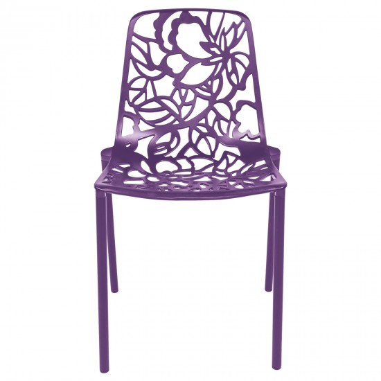 LeisureMod Modern Devon Aluminum Chair, Purple, DC23PU