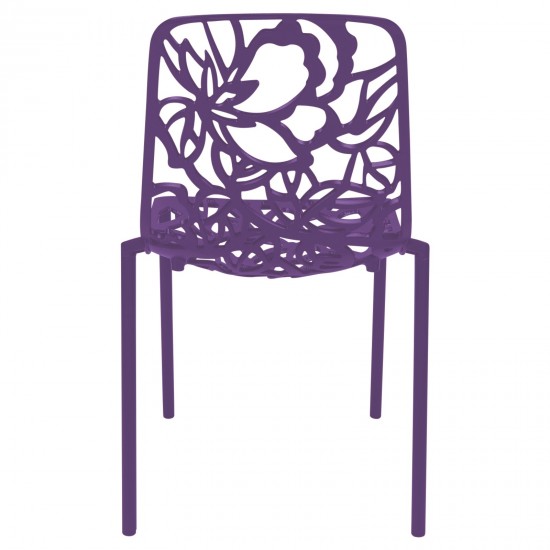 LeisureMod Modern Devon Aluminum Chair, Purple, DC23PU