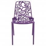 LeisureMod Modern Devon Aluminum Chair, Set of 4, Purple, DC23PU4