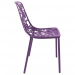 LeisureMod Modern Devon Aluminum Chair, Set of 4, Purple, DC23PU4