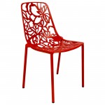 LeisureMod Modern Devon Aluminum Chair, Red, DC23R