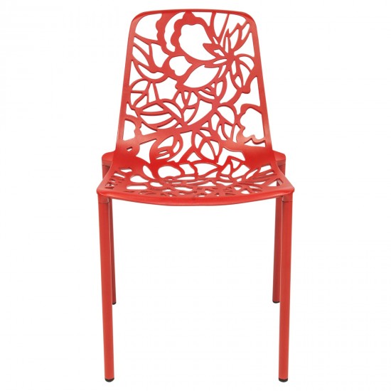 LeisureMod Modern Devon Aluminum Chair, Red, DC23R