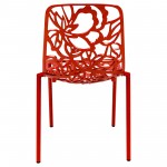 LeisureMod Modern Devon Aluminum Chair, Red, DC23R