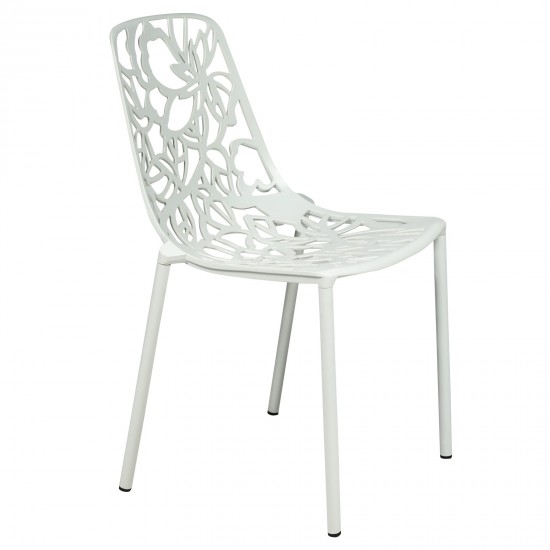 LeisureMod Modern Devon Aluminum Chair, White, DC23W