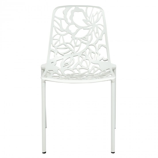 LeisureMod Modern Devon Aluminum Chair, White, DC23W