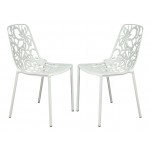 LeisureMod Modern Devon Aluminum Chair, Set of 2, White, DC23W2