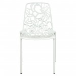 LeisureMod Modern Devon Aluminum Chair, Set of 2, White, DC23W2