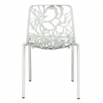 LeisureMod Modern Devon Aluminum Chair, Set of 2, White, DC23W2