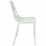 LeisureMod Modern Devon Aluminum Chair, Set of 4, White, DC23W4