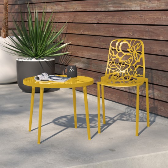 LeisureMod Modern Devon Aluminum Chair, Yellow, DC23Y