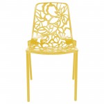 LeisureMod Modern Devon Aluminum Chair, Set of 2, Yellow, DC23Y2