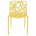 LeisureMod Modern Devon Aluminum Chair, Set of 2, Yellow, DC23Y2