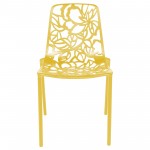 LeisureMod Modern Devon Aluminum Chair, Set of 4, Yellow, DC23Y4