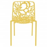 LeisureMod Modern Devon Aluminum Chair, Set of 4, Yellow, DC23Y4