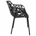 LeisureMod Modern Devon Aluminum Armchair, Black, DCA23BL