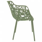 LeisureMod Modern Devon Aluminum Armchair, Khaki Green, DCA23G