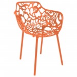 LeisureMod Modern Devon Aluminum Armchair, Orange, DCA23OR