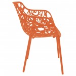 LeisureMod Modern Devon Aluminum Armchair, Orange, DCA23OR