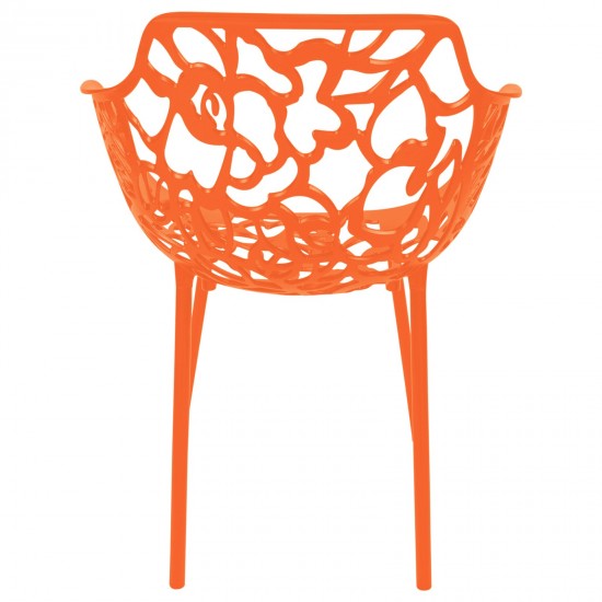 LeisureMod Modern Devon Aluminum Armchair, Orange, DCA23OR