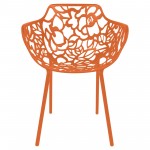 LeisureMod Modern Devon Aluminum Armchair, Set of 2, Orange, DCA23OR2