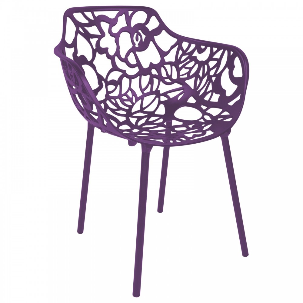 LeisureMod Modern Devon Aluminum Armchair, Purple, DCA23PU