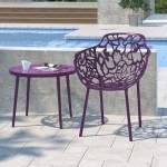 LeisureMod Modern Devon Aluminum Armchair, Purple, DCA23PU