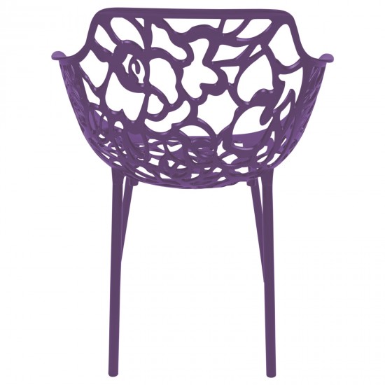 LeisureMod Modern Devon Aluminum Armchair, Purple, DCA23PU